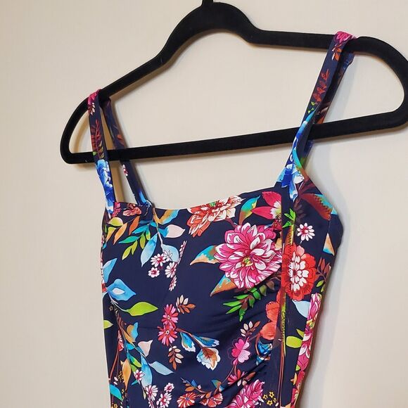 NWOT Johnny Was Womens One Piece Swimsuit Ocean Dreamer Floral Colorful Size XS - Picture 2 of 10